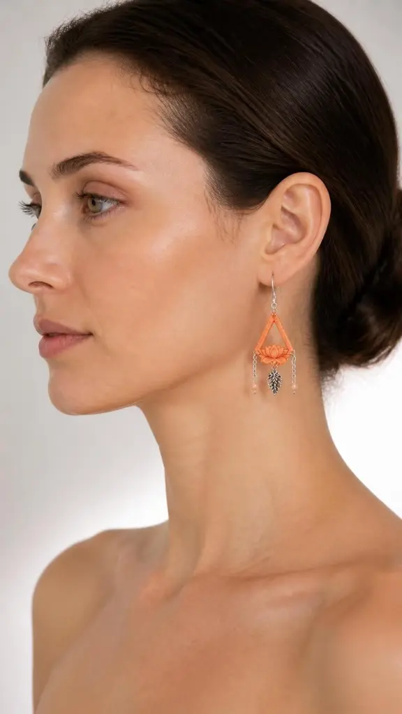 AI Generated Lotus Corail – photo portée sur modèle (vue de profil)