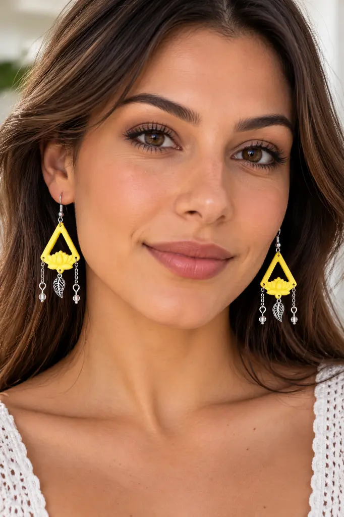Portrait élégant aux boucles jaunes fleuries.webp