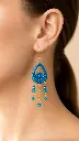 AI Generated Lotus des Lagons - boucles d’oreilles sur mannequin humain