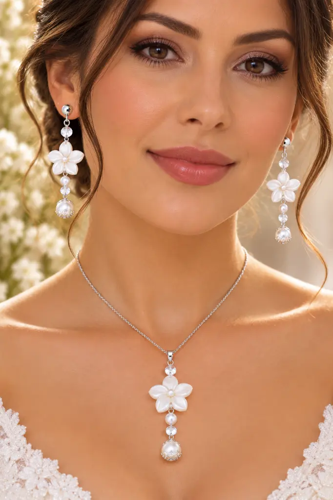 Portrait de mariée aux bijoux floraux perlé.webp