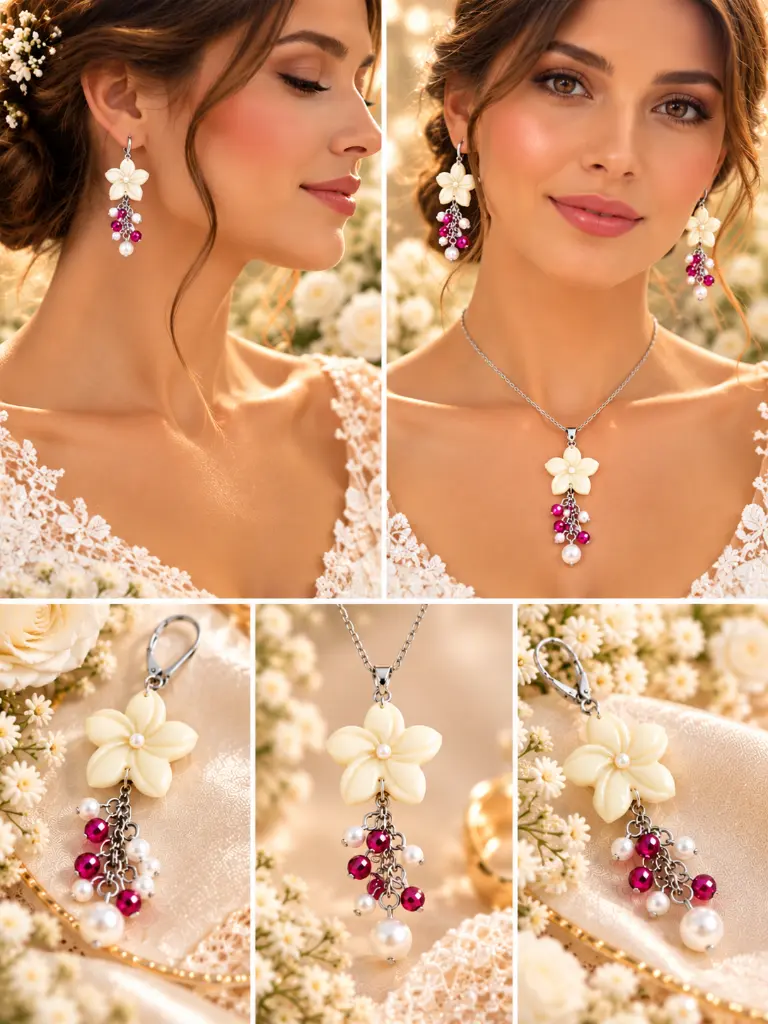 Bijoux de mariée aux accents magenta.webp