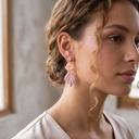 AI Generated Mise en situation boucles d'oreilles Rosaline sur mannequin