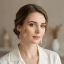 AI Generated Mise en situation boucles d'oreilles roses et or à motifs