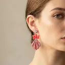 AI Generated Boucles d'oreilles Rubis - Effet pendant